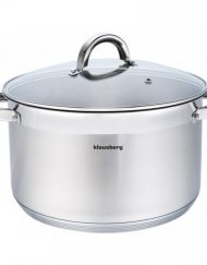 Тенджера дълбока с капак Klausberg KB 7129, 30 см, 11.5 литра, 5-слойно дъно, Инокс