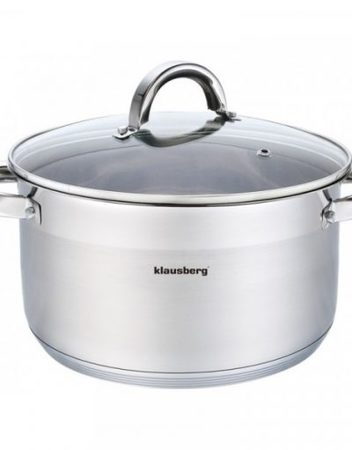 Тенджера с капак Klausberg KB 7127, 26 см, 7.5 литра, 5-слойно дъно, Инокс