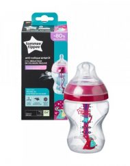 TOMMEE TIPPEE Шише за хранене с декорация 260 мл. 0+ ANTI-COLIC РОЗОВ 42257675