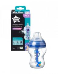 TOMMEE TIPPEE Шише за хранене с декорация 260 мл. 0+ ANTI-COLIC СИН 42257575