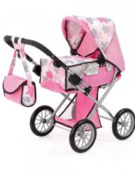BAYER Детска количка за кукли с чанта и кош за новородено CITY STAR РОЗОВ 13672AA
