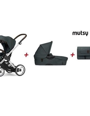MUTSY BUNDLE Комплект 4-колка EVO FARMER STANDARD + седалка, кош за новородено + чанта FARMER EMERALD GREEN