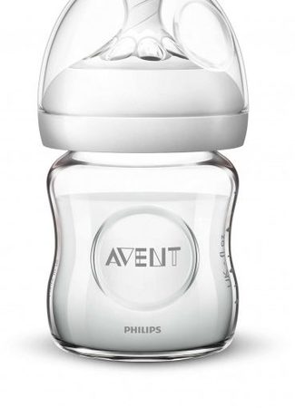 AVENT SCF051/17 Стъклено шише Natural с биберон Natural с 1 дупка 0м+ 120 мл. 00А-0435