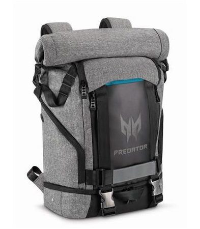 Backpack, Acer Predator Rolltop 15.6'', Gray n Teal Blue (NP.BAG1A.290)