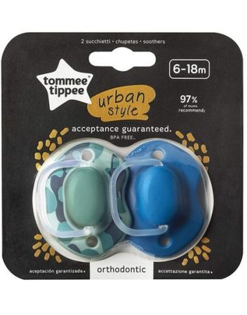 TOMMEE TIPPEE Ортодонтични залъгалки 6-18 м. URBAN STYLE BOY 43342065