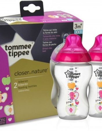 TOMMEE TIPPEE Шише за хранене с декорация 340 мл. EASI VENT МОМИЧЕ 42263079