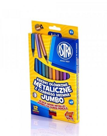 ASTRA Метални триъгълни моливи 12 цвята JUMBO AS312114003