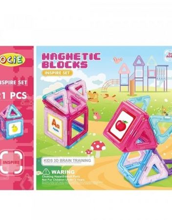 MAGNETIC BLOCKS Конструктор 21 части INSPIRE РОЗОВ OTG0903151