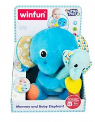 WINFUN Плюшен слон с бебе слонче-дрънкалка LITTLE PALS 191