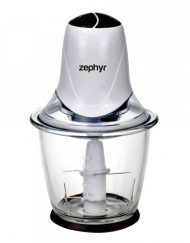 Чопър със стъклена купа ZEPHYR ZP 1111 IG, 300W, 1.5 литра, 2 скорости, 4 ножа, Бял