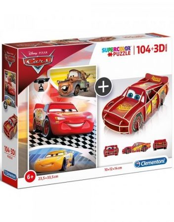 CLEMENTONI Комплект пъзел и 3D фигурка SUPER COLOR CARS 20160