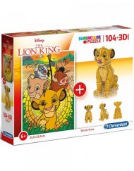 CLEMENTONI Комплект пъзел и 3D фигурка SUPER COLOR LION KING 20158