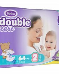VIOLETA Бебешки пелени + мокри кърпички размер 2 3-6 кг. 64 бр. DOUBLE CARE 77710