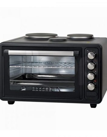 Готварска печка с два котлона ZEPHYR ZP 1441 M40, 40 литра, 3800W, 3 степени на мощност, Черен
