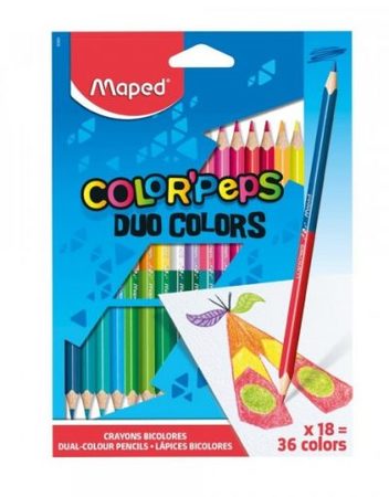 Арго Maped Двуцветни моливи COLOR PEPS DUO 18 броя, 36 цвята 9829601