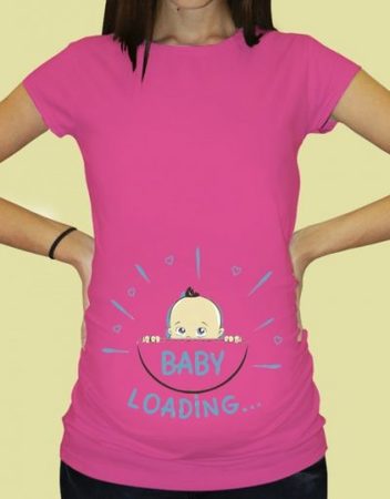 Дамска тениска с щампа за бременни - 61