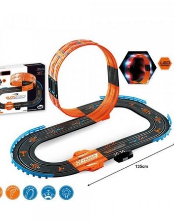 JJ SLOT TRACK Състезателна писта с LED лупинг, две коли и два контролера ZY933300/JJ.106-1