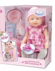 WARM BABY Пишкаща кукла с рокля на къдрици ZY867465/520