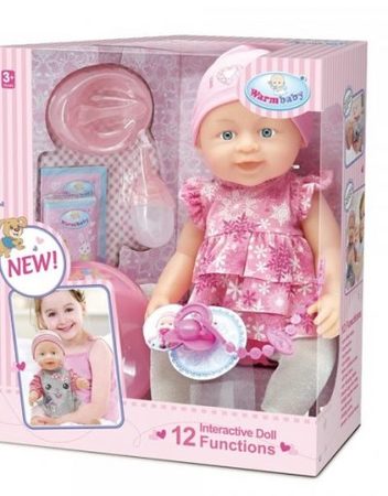 WARM BABY Пишкаща кукла с рокля на къдрици ZY867465/520