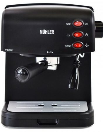 Еспресо машина MUHLER MCM-1585, 850 W, 15 бара, 1.5 литра, Разпенване, Капучино, Черен