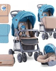 LORELLI CLASSIC Комбинирана количка 2в1 FOXY СЕТ BLUE&BEIGE MOON BEAR 1002038/1955