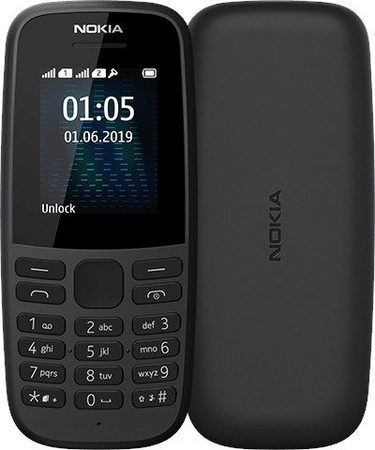 GSM, NOKIA 105, 1.77'', Dual SIM, Black (16KIGB01A07)