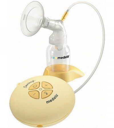 MEDELA Единична двуфазна единична електрическа помпа за кърма Swing + шише и биберон Calma 030.0028