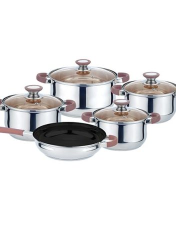 Комплект тенджери MUHLER MR-974, 9 части, Кафяв