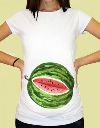 Дамска тениска с щампа за бременни - 70