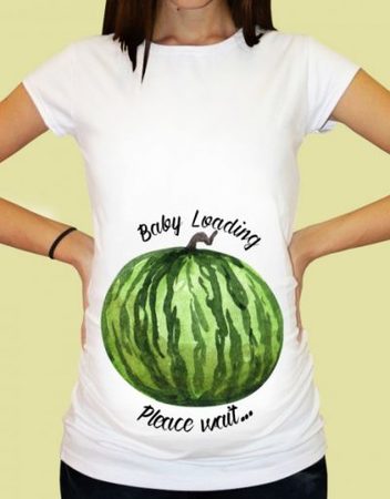 Дамска тениска с щампа за бременни - 71