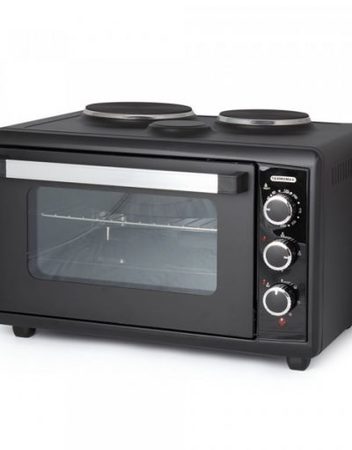 Малка готварска печка Termomax TC50BK, 2 котлона, 2500 W/1500 W, Черен