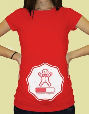 Дамска тениска с щампа за бременни - 72