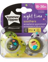 TOMMEE TIPPEE Ортодонтични залъгалки 18-36 м. NIGHT TT.0095