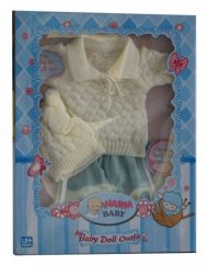 WARM BABY Дрешка за кукла зимна бяла с шапка ZY235086/SBJ-T