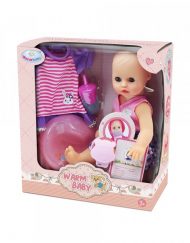 WARM BABY Кукла бебе пишкащо с допълнителна дрешка 30см. ZY929644/WZJ025B-1