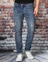 Denim с лек промазан мотив Red Point
