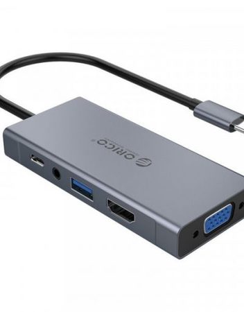 Docking Station, Orico Type-C Power Distribution 60W, HDMI, Type-C x 1, USB3.0 x 1, VGA, Audio (MC-U501P-GY-BP)