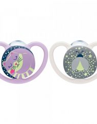 NUK Силиконова залъгалка 6-18 м. 2 бр. SPACE NIGHT МОМИЧЕ 10736621