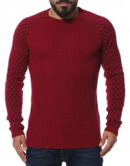 Плетен пуловер във втален дизайн