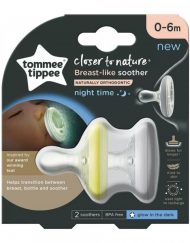 TOMMEE TIPPEE Ортодонтични залъгалки 0-6 м. BREAST-LIKE NIGHT TT.0207