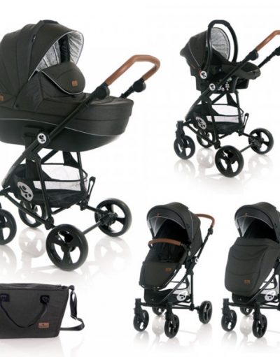 LORELLI PREMIUM Комбинирана количка 3в1 CRYSTA BLACK 1002173/2010