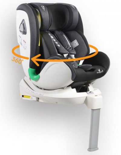 CANGAROO Стол за кола COMMODORE I-SIZE (40-105 см) ISOFIX 360° с телескопичен крак ЧЕРЕН 108211