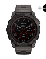 Часовник Garmin Fenix 7 Sapphire Solar Carbon Gray DLC Titanium/Titanium/Black 010-02540-39