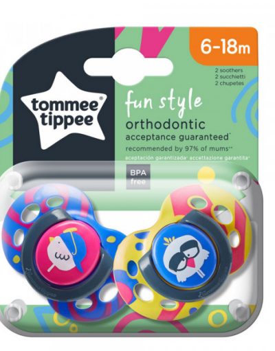 TOMMEE TIPPEE Ортодонтични залъгалки 6-18 м. FUN STYLE ПТИЦА TT.0084.003