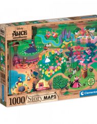 CLEMENTONI 1000ч. Пъзел Disney Story Maps Alice in Wonderland 39667