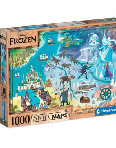 CLEMENTONI 1000ч. Пъзел Disney Story Maps Frozen 39666