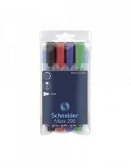 Schneider Маркер за бяла дъска, 4 цвята на блистер 129094