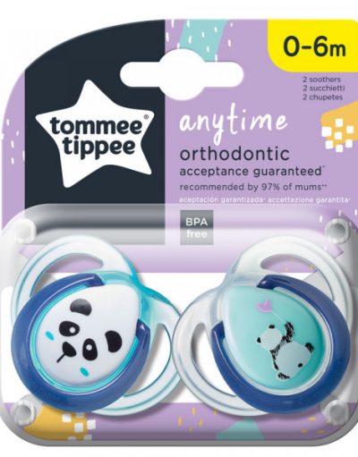 TOMMEE TIPPEE Ортодонтични залъгалки 0-6 м. ANYTIME ЗЕЛЕНИ  TT.0082.002