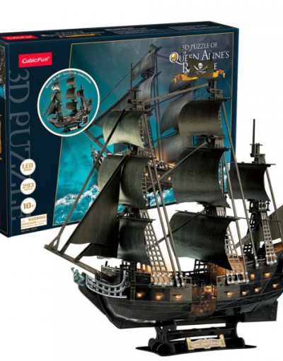 CubicFun Пъзел 3D Queen Anne's Revenge 293ч. с LED светлини L522h