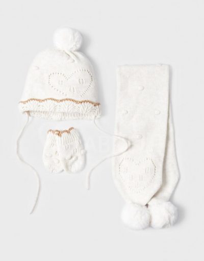 Бебешки шапка, шал и ръкавици MAYORAL